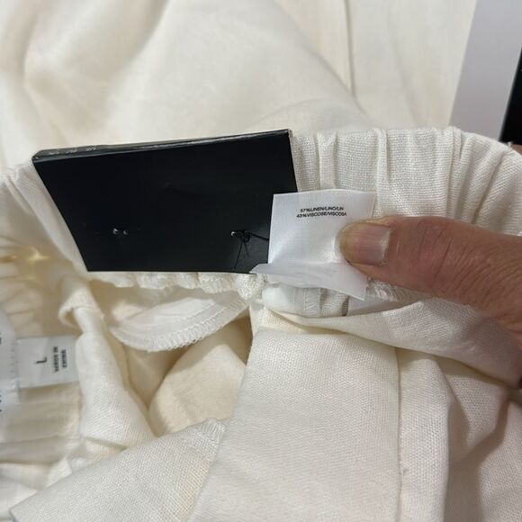 NINE WEST PANTS WIDE LEG MATERIAL LINEN AND VISCOSE NWT  SIZE L - Picture 11 of 11